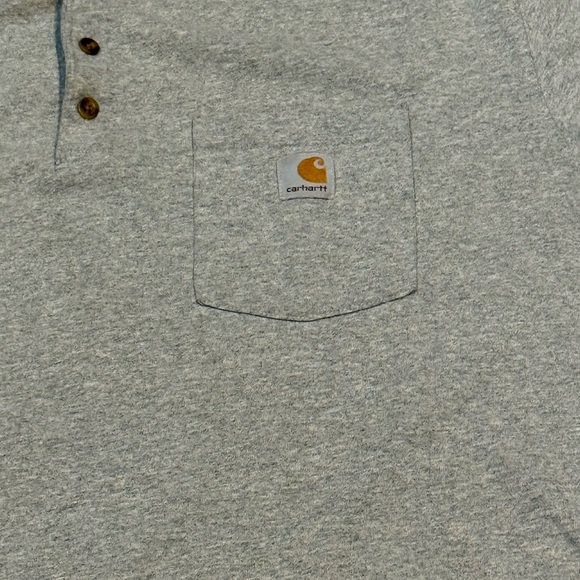 Carhartt Gray Short Sleeve Henley Tee - Picture 2 of 6